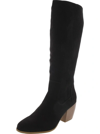Style & Co Warrda  Womens Faux Suede Zip Up Mid-calf Boots In Black