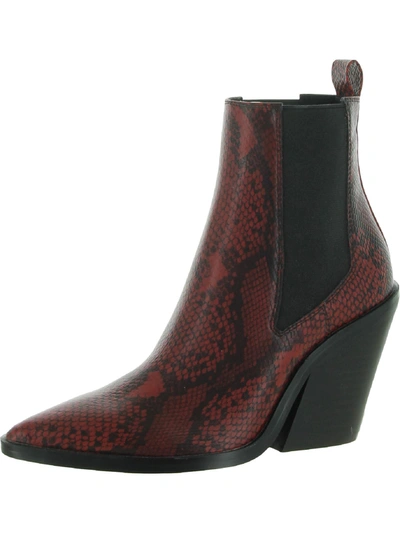 Steve Madden Caution Womens Pointed Toe Ankle Boots In Red