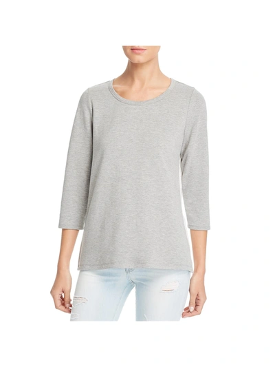 Chenault Womens Heather Eyelet Pullover Top In Grey