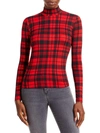FORE WOMENS PLAID PULLOVER TURTLENECK TOP