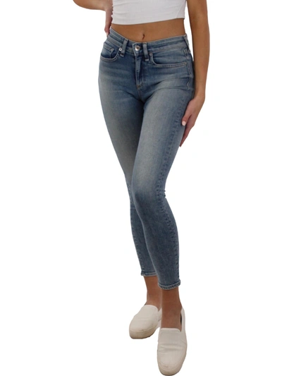 Rag & Bone Cate Womens Mid-rise Ankle Skinny Jeans In Blue