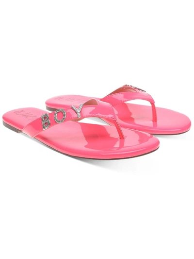 Wild Pair Fantasia Womens Patent Embellished Flat Sandals In Pink