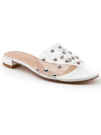 Bcbgeneration Derla Womens Slip On Heeled Slide Sandals In White