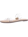 Wild Pair Ginnie Womens Studded Slip On Flat Sandals In White