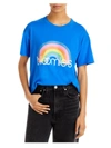 Bloomie's Rainbow Womens Graphic Cotton T-shirt In Blue