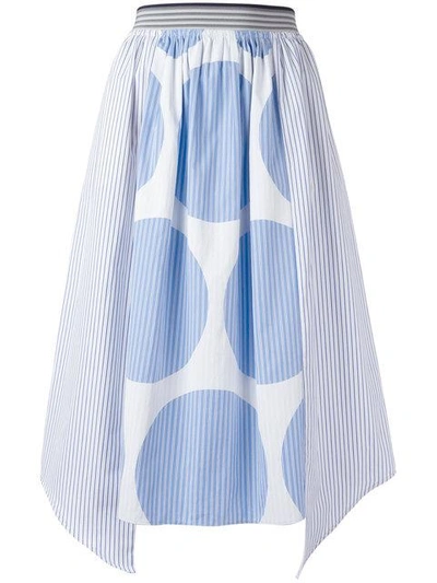 Stella Mccartney 'marianna' Contrast Polka Dot Stripe Skirt In Blue