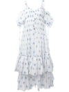 ALEXANDER MCQUEEN floral ruffled midi dress,DRYCLEANONLY