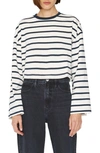 Frame Crop Bell Sleeve Tee In Navy Multi