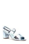 Frances Valentine Bettina Disco Block Heel Sandal In Celeste