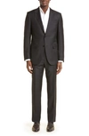 Zegna Trofeo Solid Black Wool Suit In Black