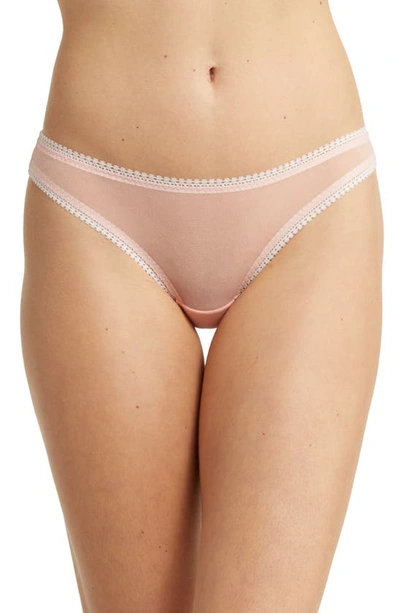 On Gossamer Mesh Hip Bikini In Peach Pearl