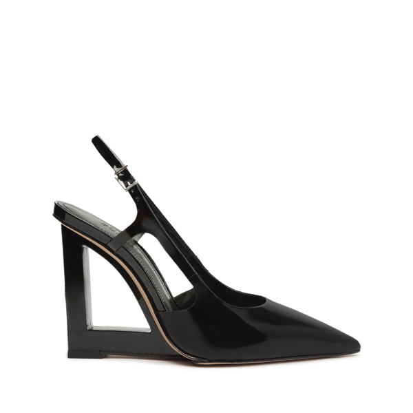Women's Closed Toe Slingback Pumps - 1.5 Inch Kitten Heel, Patent Leather, Comfortable Dress Shoes - View #6