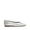 Schutz Arissa Metallic Leather Flat In Silver