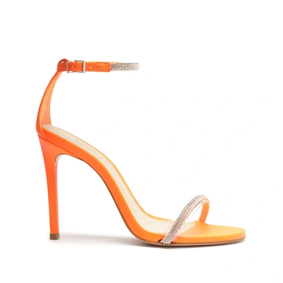 Schutz Fabienne Stretch Leather & Vinyl Sandal In Orange