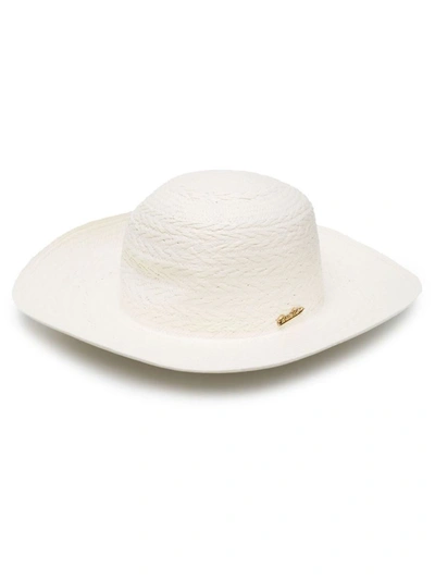 Borsalino Panama Logo-plaque Sun Hat In White