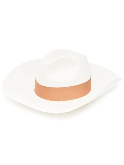 Borsalino Sophie Ribbon-detail Sun Hat In Brown