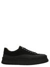 Jil Sander Oversize Sole Canvas Sneakers In Black