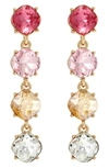 ETTIKA FOUR THE MONEY CRYSTAL DROP EARRINGS