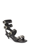 Jeffrey Campbell Eclectica Double Ankle Strap Sandal In Black Silver