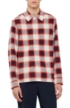 Sandro Check-pattern Button-up Shirt In Red / Ecru