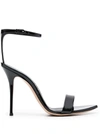 CASADEI BLACK PATENT FINISH SANDALS WITH STILETTO HEEL IN LEATHER WOMAN