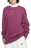 Nike Women's  Sportswear Phoenix Fleece Oversized Crewneck Sweatshirt In Red