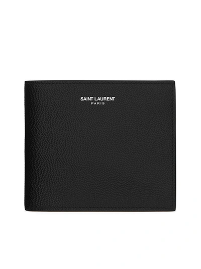 Saint Laurent Paris East / West Wallet With Purse Black Textured Leather