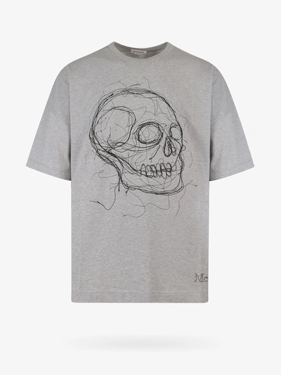 Alexander Mcqueen Skull Print Oversized T-shirt In Grey