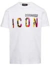 DSQUARED2 WHITE ICON SUNSET LOGO T-SHIRT IN COTTON MAN DSQUARED2