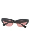 MIU MIU 59MM SEMI RIMLESS CAT EYE SUNGLASSES