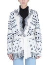 Mother Belted Fringed Jacquard-knit Alpaca-blend Cardigan In Black
