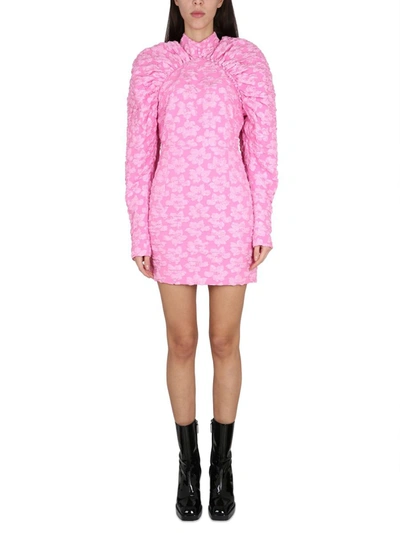 Rotate Birger Christensen Kalisha Fitted Jacquard Printed Blazer In Pink