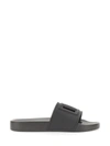 Dolce & Gabbana Dg Cut-out Logo-lettering Slides In Black