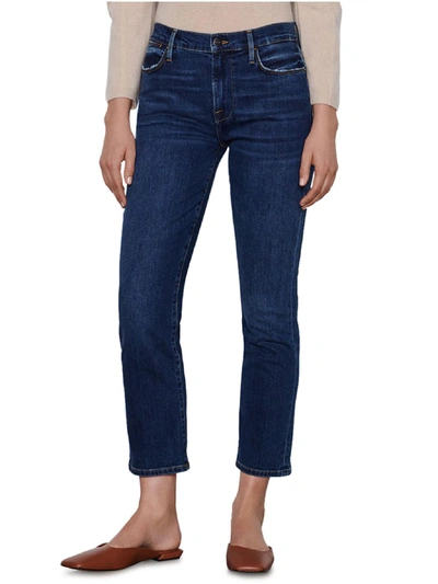 Frame Le High Straight Cropped High-rise Straight-leg Jeans In Blue