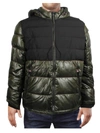 London Fog Tower Mens Puffer Colorblock Quilted Coat In Green