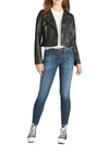 VIGOSS WOMENS FAUX LEATHER CROPPED MOTORCYCLE JACKET
