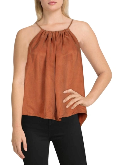 Sancia Mila Womens Ruched Drapey Crop Top In Brown