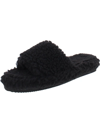 Inc Dinnaa Womens Cozy Faux Fur Slide Slippers In Black