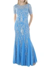 ADRIANNA PAPELL Womens Embellished Maxi Evening Dress