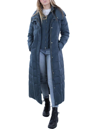 Cole Haan Womens Down Maxi Down Coat In Blue