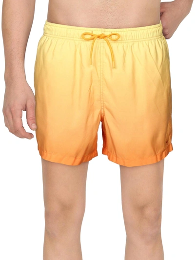 Happy Hour Mens Ombre Beachwear Swim Trunks In Yellow