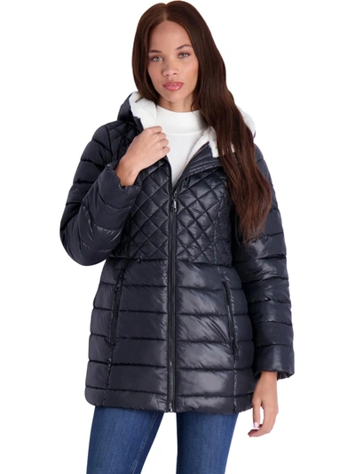 Steve Madden Cozy Lined Glacier Shield Womens Cozy Quilted Glacier Shield Coat In Grey
