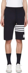 Thom Browne Engineered 4-bar Jersey Track Shorts In Navy