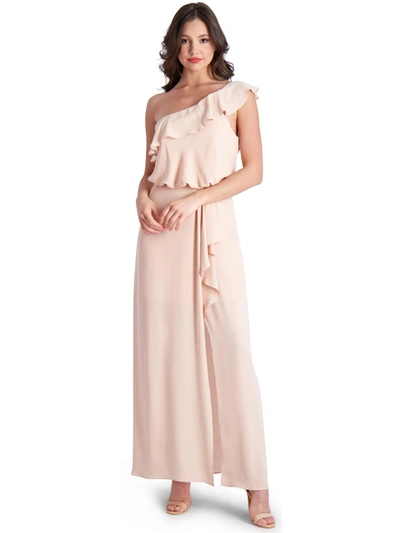 Bcbgmaxazria Dahlia Womens Bridesmaid Formal Evening Dress In Beige