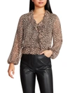 Steve Madden Womens Cascade Ruffle Dressy Blouse In Beige