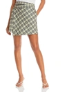 Line & Dot Lisa Womens Plaid Midi Wrap Skirt In White