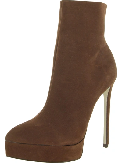 Steve Madden Velina Womens Platform Pointed Toe Ankle Boots In Brown