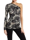 TART COLLECTIONS ANNIE WOMENS SNAKE PRINT ONE SHOULDER PULLOVER TOP