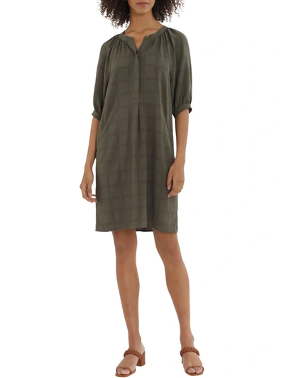 Maggy London Womens Collared Knee Length Shirtdress In Grey
