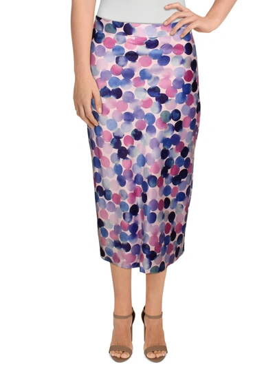 Hutch Womens Printed Sheer Straight Skirt In Purple
